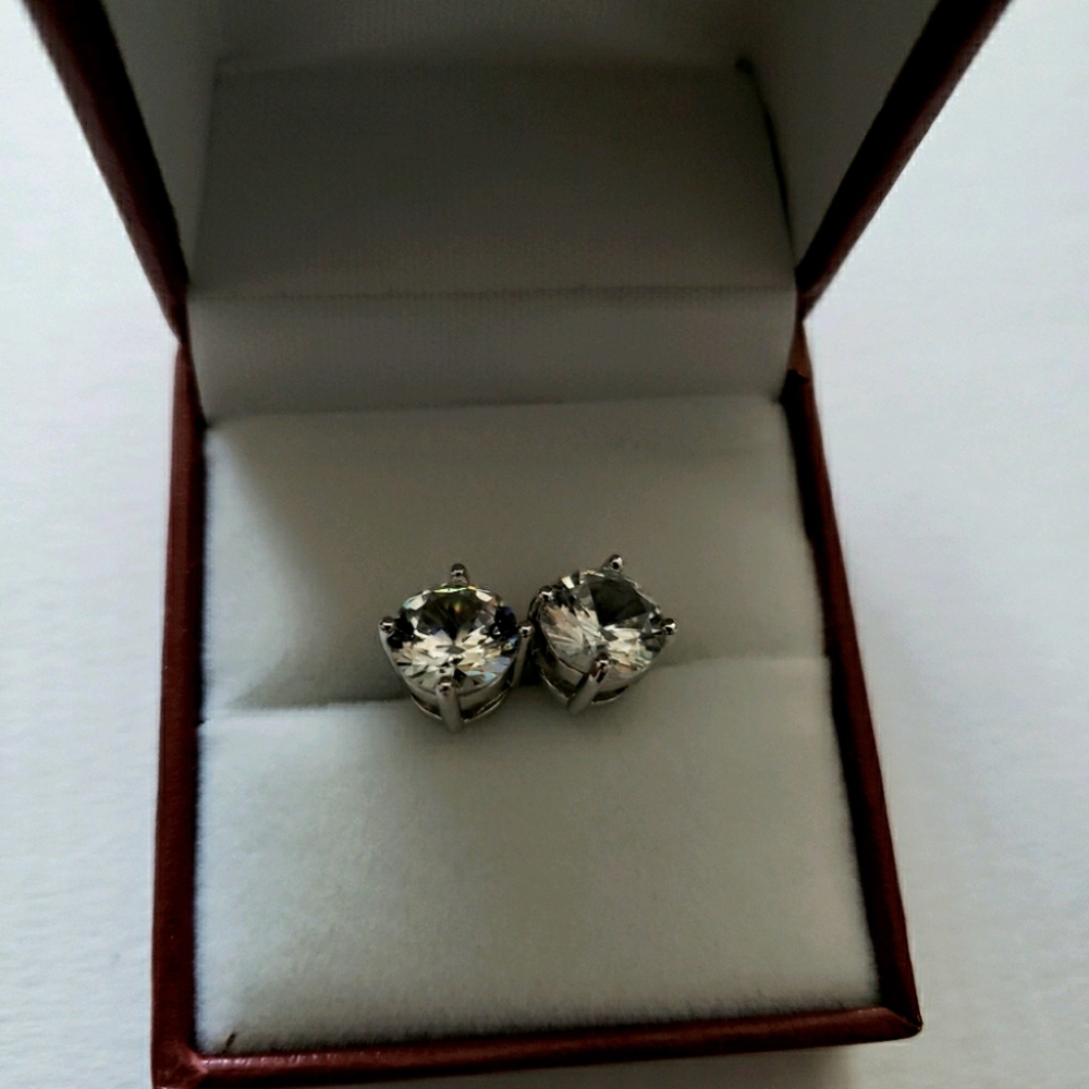 Diamond Lab Created Post Earrings